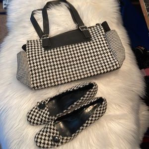 ANN TAYLOR LOFT HOUNDSTOOTH TYPE SHOES SIZE 8m LAST CHANCE